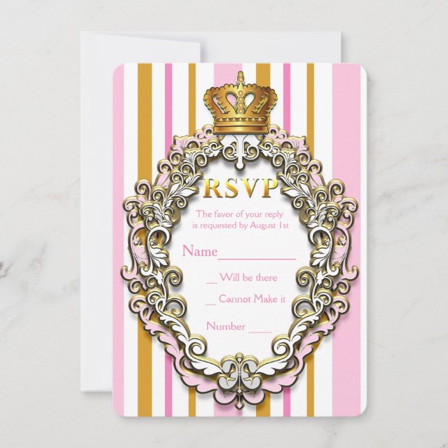 Royal Guld Krona Rosa Party OSA kort (Framsida)