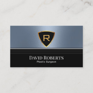 Royal Guld Logotyp Plastic Surgeon Dusty Blue Meta Visitkort