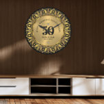 Royal Guld: Ornamental Ram Bröllop, årsdag 2 Stor Klocka<br><div class="desc">50:e årsdagen för anpassadet i lycklig,  med royalet guld ram i ornament på svart bakgrund.</div>