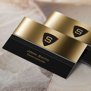 Royal Guld Shield Cement Contraktor Affärskort Visitkort