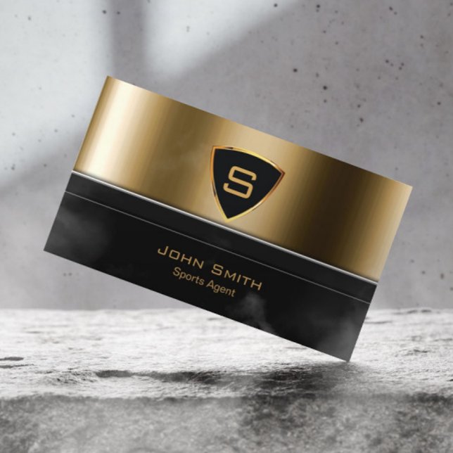 Royal Guld Shield Sports Agent Affärskort Visitkort (Skapare uppladdad)