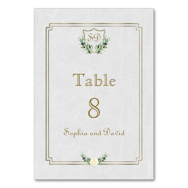 Royal Guld Vapensköld Lush Greenery Bordsnummer (Framsidan)