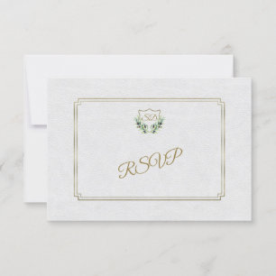 Royal Guld Vapensköld Lush Greenery Bröllop OSA Kort
