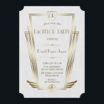 Royal Guld Vit Art Deco Monogram Sällskapsfest Inbjudningar<br><div class="desc">Royal Guld Vit Art Deco Monogram Sällskapsinbjudan. Unik glamour, vintagekortdesign med en falsk guld art deco-form med en vapensköld för dina initialer, falska guld Fleur-de-lis som en kunglig arv, en rolig 1920-tals Great Gatsby, gammal Hollywood-stil, vacker typsnitt på svart bakgrund. Använd Anpassa verktyg för att lägga till din information. För...</div>