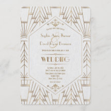Royal Guld White Underbar Gatsby 1920-talet Bröllo