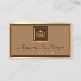 Royal-händelse, Bröllop Golden Krona Framed Brown  Visitkort