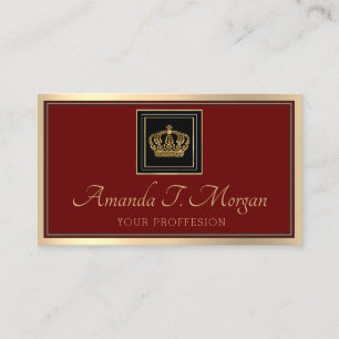 Royal Händelse Bröllop Ram-Krona Burgundy Visitkort
