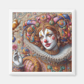 "Royal Harlequin Elegance - Artistic Magnet" Magnet
