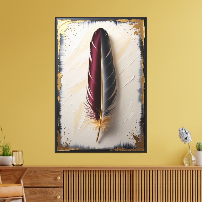 Royal Harmony Feather | Lyx Minimalist Canvastryck (Insitu (Vardagsrum))