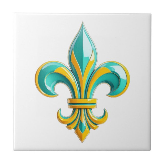 Royal Harmony - fleur de lis Ceramic Tile Kakelplatta (Framsidan)