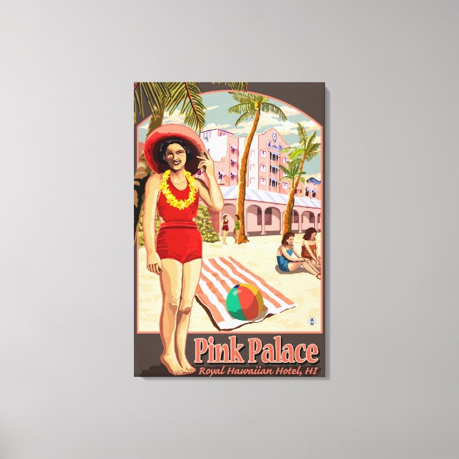 Royal Hawaiian Hotel i Hawaii Canvastryck (Framsida)