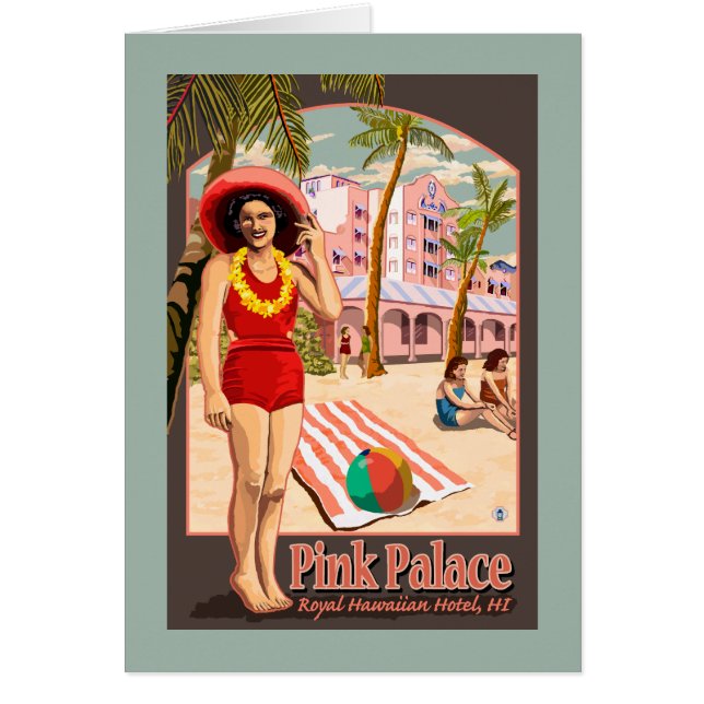 Royal Hawaiian Hotel i Hawaii Hälsningskort (Framsidan)