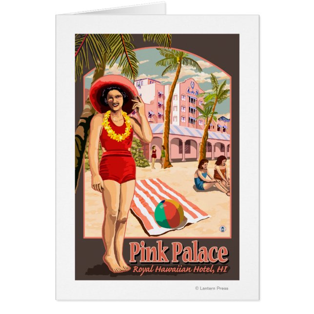 Royal Hawaiian Hotel i Hawaii Hälsningskort (Framsidan)