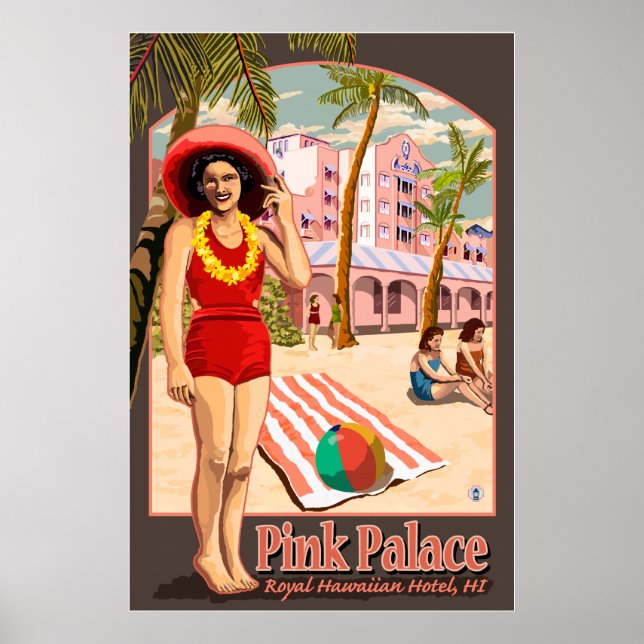 Royal Hawaiian Hotel i Hawaii Poster (Framsidan)