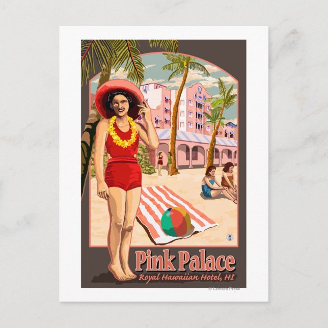 Royal Hawaiian Hotel i Hawaii Vykort (Framsida)