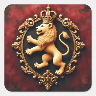 Royal Heraldic Tapestry Pattern Fyrkantigt Klistermärke