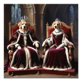 Royal Hund Duo Regal Kung och Queen Hund Art Fototryck