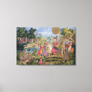 Royal Hunt, från Isfahan, Iran Canvastryck