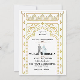 Royal Indian Wedding Invitation – Gold Design Inbjudningar