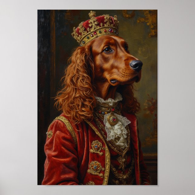 Royal Irish Red Setter Portrait Poster (Framsidan)