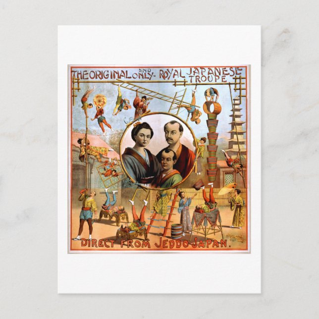 Royal Japansk troupe 1892 Vykort (Framsida)