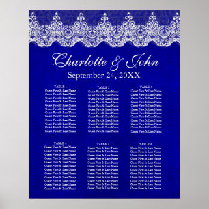 Royal Kobalt-sätesdiagram för Snöre Poster