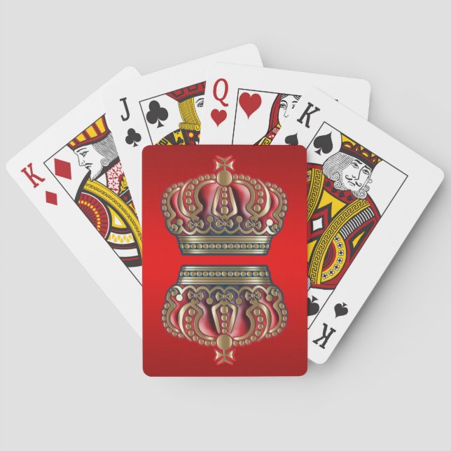 Royal Kor Krona - Guld Blue Red Casinokort (Baksidan)