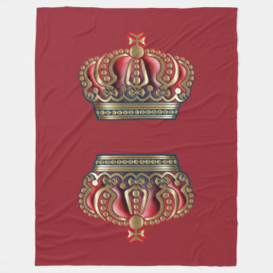 Royal Kor Krona - Guld Blue Red Fleecefilt