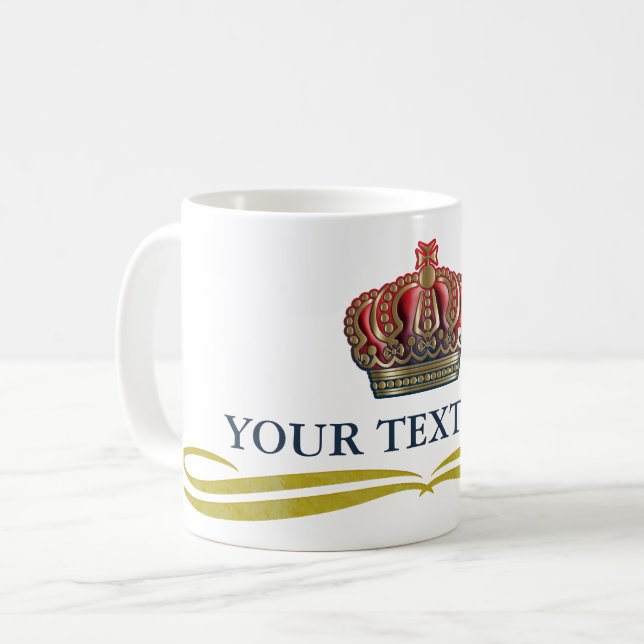 Royal Kor Krona - Guld Blue Red Kaffemugg (Framsida vänster)