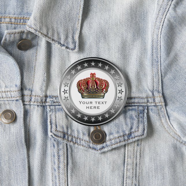 Royal Kor Krona - Guld Blue Red Knapp (In Situ)