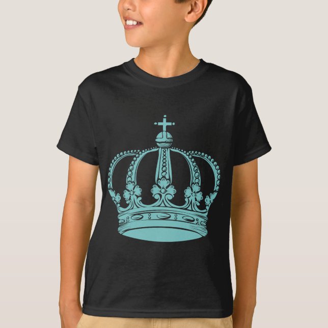 Royal Krona 02 - ljusblå Grönt T Shirt (Framsida)