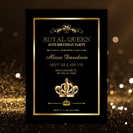 Royal Krona drottning födelsedag Inbjudningar