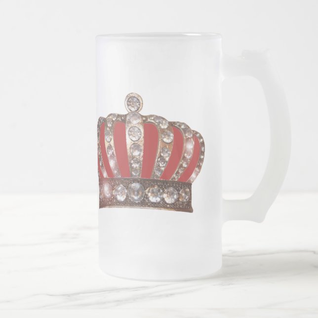 "Royal Krona" Frostat Ölglas (Höger)