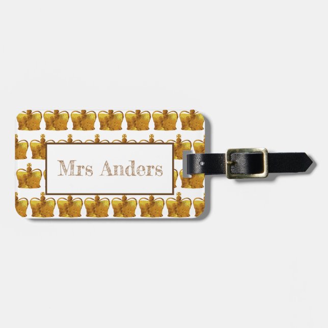 Royal Krona Guld Bagagebricka (Horisontell Framsida)