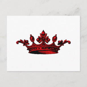 Royal Krona in red Prince, Princess, Kung, Queen c Vykort