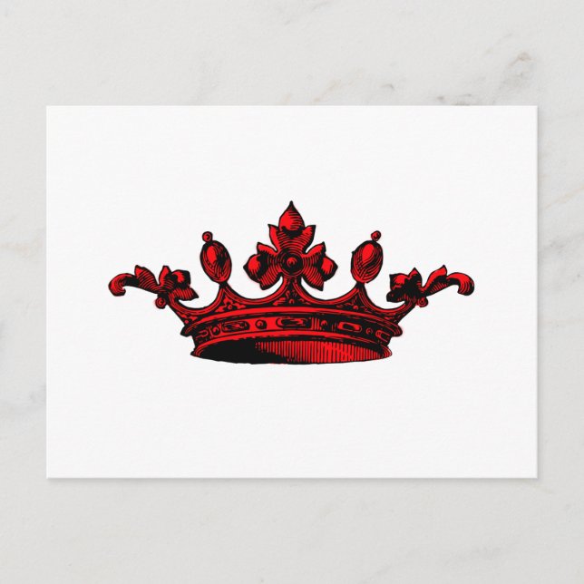 Royal Krona in red Prince, Princess, Kung, Queen c Vykort (Framsida)