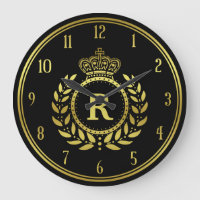 Royal Krona Laurel WandeBlack Guld Monogramme