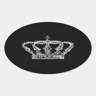Royal Krona [Mörk] Ovalt Klistermärke