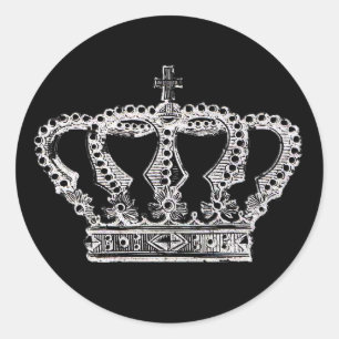 Royal Krona [Mörk] Runt Klistermärke