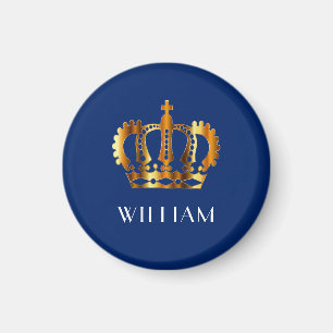 Royal Krona Personlig Namn Blue Magnet
