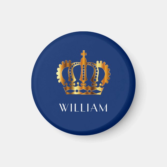 Royal Krona Personlig Namn Blue Magnet (Framsidan)