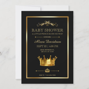 Royal Krona Prince Baby Shower Inbjudningar