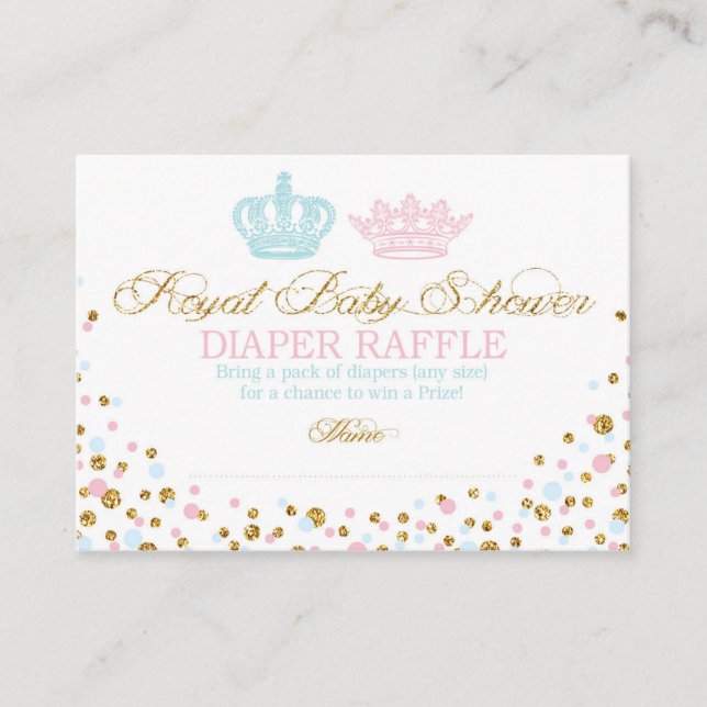 Royal Krona Princess Diaper Raffle Biljett Tilläggskort (Framsida)