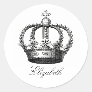 Royal Krona Round Sticker Runt Klistermärke