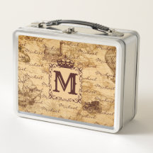 Royal Krona Vintage Namn Mönster Beige