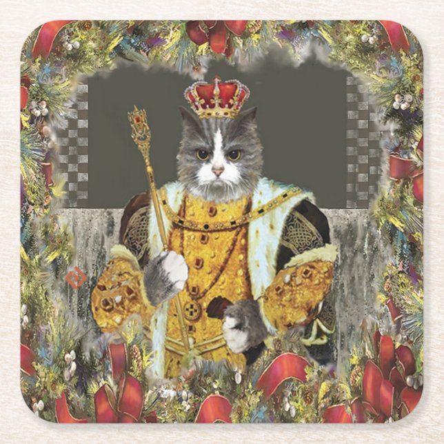 Royal Kung Kat-julen Underlägg Papprare Papper Kvadrat (Framsidan)