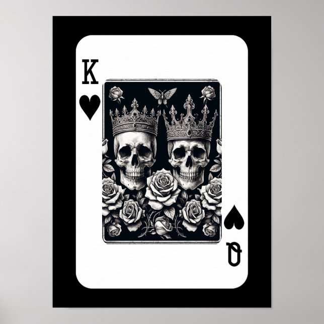 Royal Kung & Queen of Hearts Döskallars & Ro Poster (Framsidan)