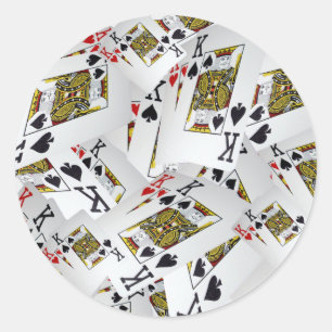 "Royal Lagrar: A Stack of Kung Poker Cards" Runt Klistermärke