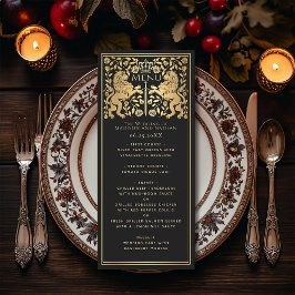 Royal Lejon medeltida Sword Bröllop Flat Menu Meny