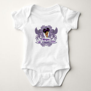 Royal Lila Afro Princess Lila & White Elegant T Shirt